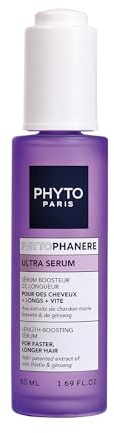 Phyto Paris Phytophanere - Siero Booster di Lunghezza, 90% di capelli più lunghi più velocemente, clinicamente testato, estratti di ginseng, rosmarino, vitamina B6 - Senza siliconi - 50ml