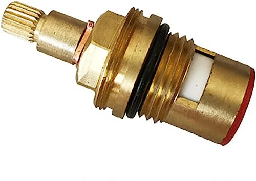 GVNFJKJK Keramik-Kartusche, 1 Stück Wasserhahn-Kartuschen, Ersatz-Wasserhahnventile, Messing, Keramik, Scheibenhahn, Ventileinsatz, Stopfbuchse, Vierteldrehung, 3/4 Zoll, 20 Splines(Red)