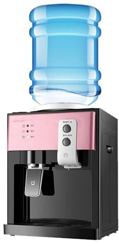 Top Loading Water Cooler Dispenser, Refrigeration and heating 3 Temperature Settings, Mini Water Cooler Dispenser Countertop, Desktop Electric Hot and Cold (Pink)