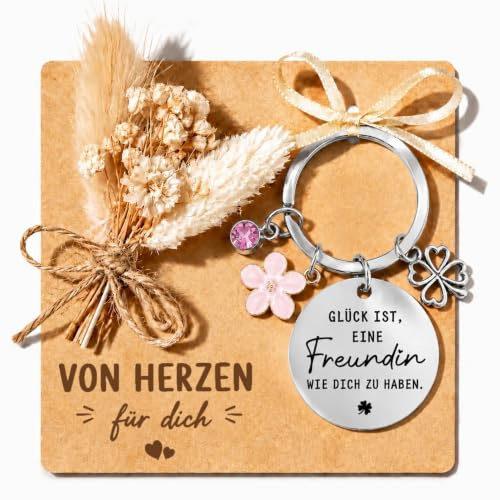 Schwester Freundin Geschenk Geburtstag, Schlüsselanhänger mit Karte | Weihnachten Valentinstag Abschluss Jahrestag Ostern Glücksbringer Geschenk für Beste Schwestern Frauen Freundinnen