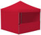 Vispronet Profi Faltpavillon/Faltzelt Basic 3x3 m, Rot, 4 Wände/Davon 1 Halbhohe Zeltwand, Stahl-Scherengitter, faltbar (weitere Farben & Größen)