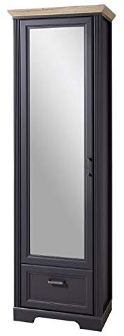 Froschkönig24 Jasmin Garderobenschrank Dielenschrank Garderobe Flur Graphit/Eiche