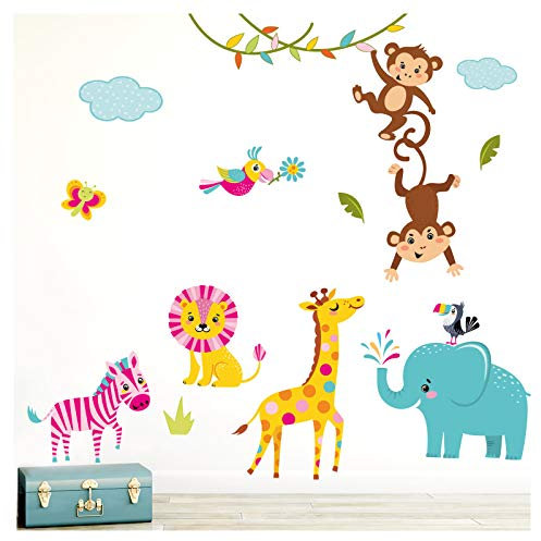 Little Deco Elefant Affen Löwe Zebra Elefant bunt DL214-1