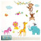 Little Deco Wandaufkleber Kinderzimmer Mädchen Dschungeltiere I 2 A4 Bögen I Wandtattoo Wandsticker Babyzimmer Elefant Tiere Dschungel Affen DL214-1