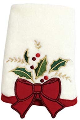 Amosfun Weihnachtsbaum Xmas Weiß Bad Handtücher weich Baumwolle Handtuch-Set Duschtuch Gästetuch für zu Hause