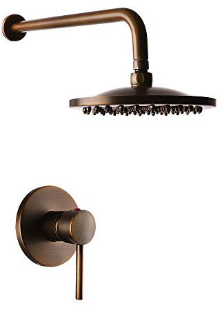 Grifo de ducha Empotrado Vintage Latón antiguo Sistema de ducha vintage Válvula de cerámica Baño Mezclador de ducha Grifos Monomando Grifo de baño Ducha de función única