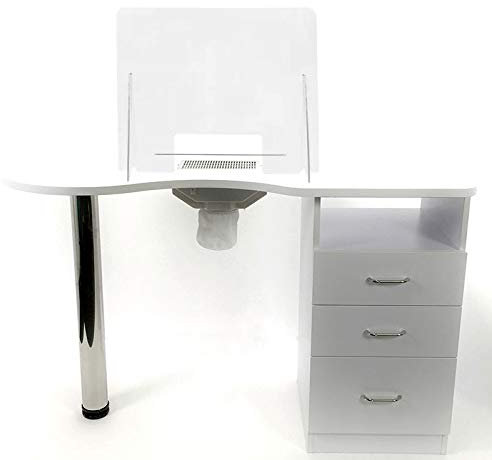 ZStyle Table de manucure pour ongles avec aspirateur + PLEXIGLAS électrique 3 tiroirs nail set reconstruction table basse professionnelle complète artiste studio