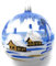 Generisch Christbaumkugel Midi Glas-Kugel Weihnachtskugel Baumbehang Handarbeit Lauscha, : transparent - blau