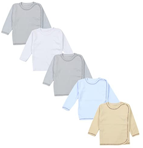 TupTam Unisex Baby Wickelshirt Langarm 5er Pack, Farbe: Junge 2, Größe: 56
