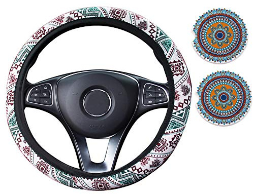 Lenkradhülle Lenkrad Abdeckung Boho,Lenkradhülle Lenkradbezug für Damen，Autozubehör für Frauen