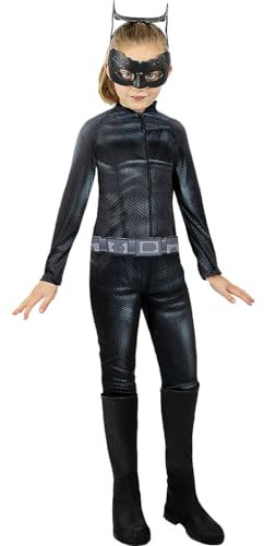 Funidelia | Costume Catwoman per bambina Gatta, Supereroi, DC Comics, Super Cattivi - Costume per bambini e accessori per Feste, Carnevale e Halloween - Taglia 7-9 anni - Nero