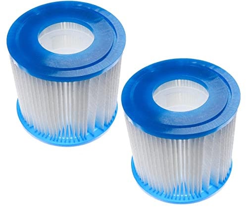 vhbw 2X Filterkartusche Typ VII kompatibel mit Bestway Lay-Z-Spa Vegas Pool - Ersatzfilter Blau Weiß