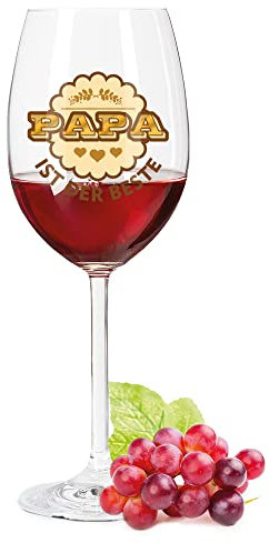 Leonardo Weinglas mit Gravur - Papa ist der Beste - Geschenk für Papa ideal als Vatertagsgeschenk - Geschenk für Papa zum Geburtstag Weihnachten - Rotweinglas für Vater Opa - Farbe: Daily UV