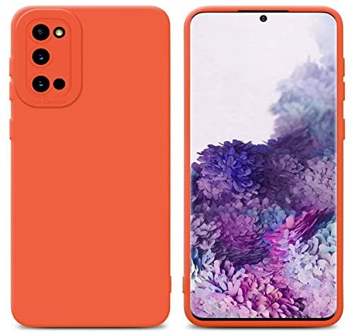 Cadorabo Hülle kompatibel mit Samsung Galaxy S20 Schutzhülle TPU Silikon Case Liquid Design mit Kameraschutz Slim Kratzfest Weiche Gummi mit Rundumschutz Case Hülle für Galaxy S20 in Orange