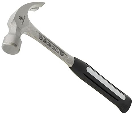 MichaelPro Klauenhammer, massiver einteiliger Stahl, robust, gebogener Hammer, stoßdämpfendes Griff-Design, ergonomischer, bequemer Griff, verbesserte Hebelwirkung für Nagelziehen – MP004006