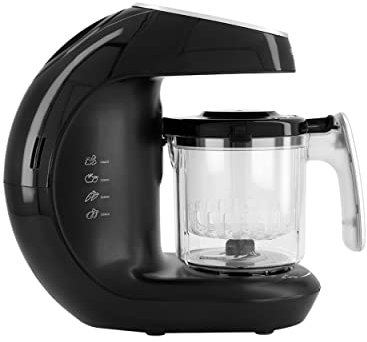 Twistshake 6in1 Baby Food Processor V2, Healthy Baby Food Maker, Food Processor and Blender Grinder Steamer Defroster Cooker, for Weaning Feeding Infant Baby, Black