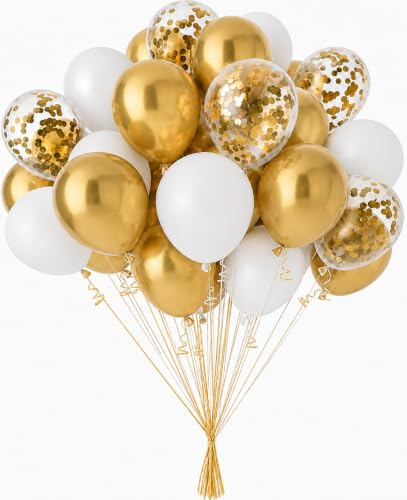 25 Gold-Mix luftballons - 100% Reiner NATURLATEX - Premium Qualität - Latex Party Ballons - Metallic Ballon - Geburtstag Dekoration - Bunte Luftballons