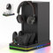 Xbox Series X/S Dual Cooling Fan,Cooling Stand for Xbox Series X/S Console/Controller,Xbox Dual Controller Charger Station with RGB LED Light & 3 USB Ports,xbox series x accessories with 2 Headphone