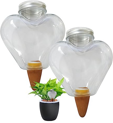 Goutte A Goutte Bouteille Arrosage Plante Vacances 2 PCs Arrosage Automatique Interieur Plantes Piquets D'Auto-Arrosage MéNage Voyage Affaires Goutte à Dispositif 500ML Forme De Coeur D'Amour