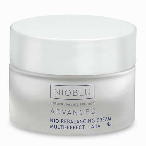 Nioblu Nio-Multi-effect Rebalancing Cream + AHA 50 ml – Mit Niosoma NIO-SENSYL – Feuchtigkeitsspendend, sanft peelend und ausgleichend für empfindliche Haut