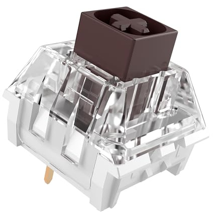 Zjmehty Kailh Box Lot de 108 commutateurs tactiles/lubrifiés d'usine/anti-poussière et étanches pour clavier mécanique, 3 broches, 45gf, marron
