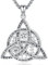 Halskette Damen Sterling Silber 925 Triple Moon Göttin Halskette/Keltischer Knoten Kette/Adler Anhänger Wiccan Amulett Schmuck Geschenke für Frauen (Keltischer Knoten Kette 4)