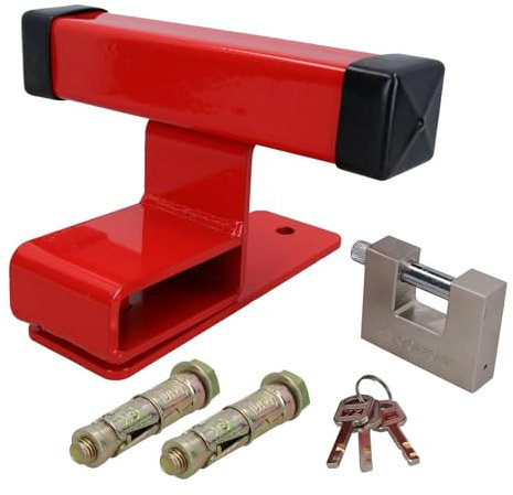 AB Tools Garage Door Lock Defender Motor Bike Car Stop Bar Up & Over Padlock & Bolts