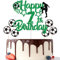 Gidobo 7th Birthday Cake Toppers, Green Glittery Cake Decorations with Football Theme, Seven Years Old Soccer Birthday Party Supplies for Boys