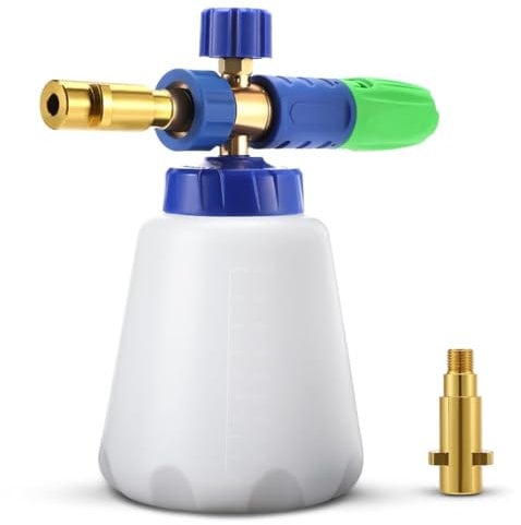 Geegear Lancia in Schiuma Snow Foam Lance per Karcher Idropulitrice K2 K3 K4 K5 K6 K7, 1L Dispenser di Sapone, Ugello Regolabile per Schiuma per Pavimento dell'automobile Pulizia delle Finestre