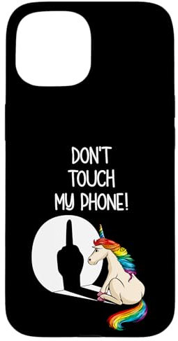 Einhorn Handyhülle Lustiges Einhorn Dont Touch My Phone Hülle für iPhone 15
