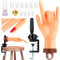 Saviland Übungshand Für Nageldesign,Silikon Hand Für Gelnägel Mit 120PCS Nail Tips 10ML Nagelkleber, Flexible Verstellbare Nagel Hand Übungsmodell, Künstliche Übungshand Für Anfänger Maniküre Training