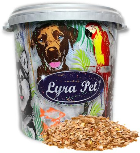 Lyra Pet® 10 kg Fettfutter aus der ALB-MÜHLE Protein-Mix + 30 L Tonne | Vogelfutter Winter & Sommer | Proteinreicher Futtermix Wildvogelfutter mit Mehlwürmern | Ganzjährige Energiequelle Wildvögel