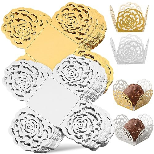 ABOOFAN Décor De Mariage 100 Pièces Truffe de Chocolat Dessert Tasse demballage de Chocolat gobelets en Papier décor Tasses de Chocolat de gâteau Mariage Bac à Papier Décoration De Mariage