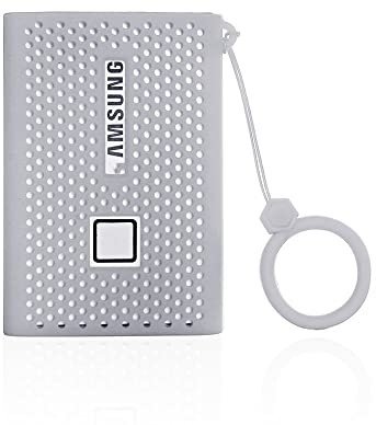 Silicone Protective Cover for Samsung T7 Press Storage Travel Case Portable SSD External Solid State Drives Non-Slip Rubber Skin Anti-Scratch Lightweight Storage Case (silver)