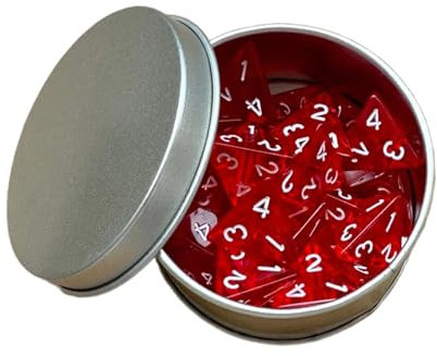 Luwecf 25PCS Würfel Set D4 für Rollenspiele Und RPG Tischspiele, Rot