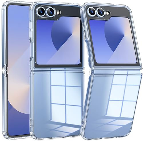 FNTCASE for Samsung Galaxy Z-Flip-6 Case: Lightweight Military Grade Cell Phone Protective Cover Flexible Anti Yellowing Durable Rugged DropProof Shockproof TPU Crystal (Clear)
