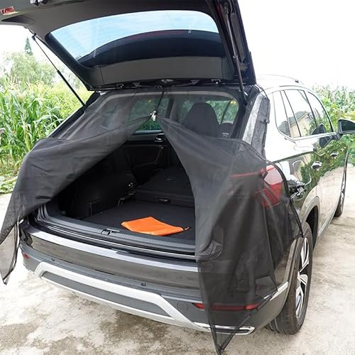 Moustiquaire Magnétique en Maille pour Toit Caravane, Camping-Car Moustiquaire pour Porte Arrière, Porte Latérale De Voiture Protection Solaire pour Camping Extérieur Pêche (Noir,180 * 150cm)