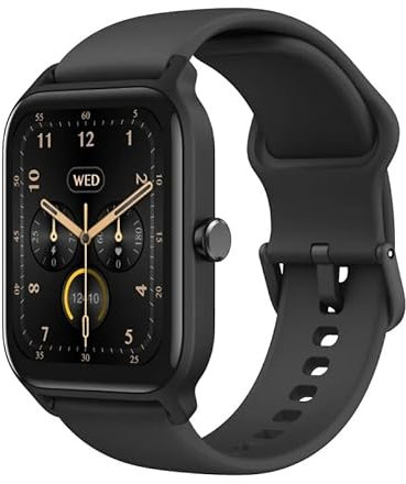 2024 IDW13 Smart Watch For Men Woman Bluetooth Call Smartwatch Build-in Alexa 5ATM IP68 Waterproof Heart Rate Fitness (Black)