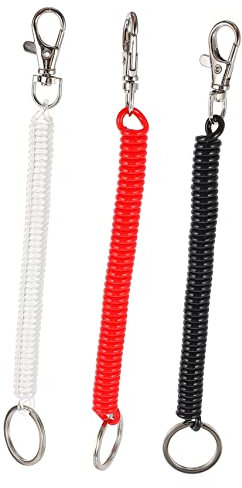 HOMSFOU 3pièces Porte-clés Extensible Rétractable Lot de Porte-clés Spirale Cordon Pratique comme Porte-clés Cadeau