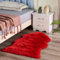 YUGWNN Rot Flausch Teppich Bettumrandung Fell füR Couch,Teppich Waschbar für Interieur, Kinderzimmer, Schlafzimmer,60x200cm/23.6x78.6in