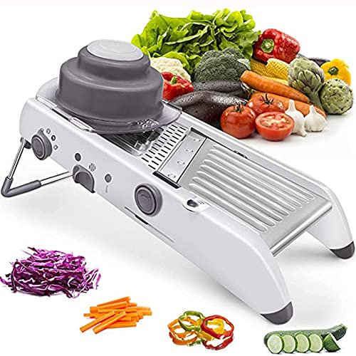 MBOGIZDN Mandolina Profesional Mandolina Acero Inoxidable, Cortador Manual Multifuncional Vegetal Grater Julienne Slicer Fruit Waffle Cutter Cutter