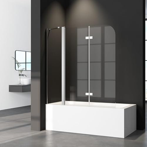WDWRITTI Duschwand für Badewanne 160x140cm faltbar Duschwand Glas, 3-teilig Duschwand mit festem Segment Badewannenaufsatz, Duschabtrennung für Badewanne mit 6mm ESG Nano Easy-Clean Glas