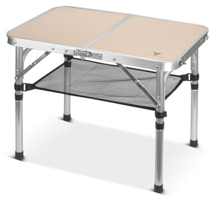 STAHLWERK Aluminium-Klapptisch 60 x 40 x 48 cm Campingtisch | Aluminiumtisch | Gartentisch | Campingmöbel | Falttisch | Picknicktisch