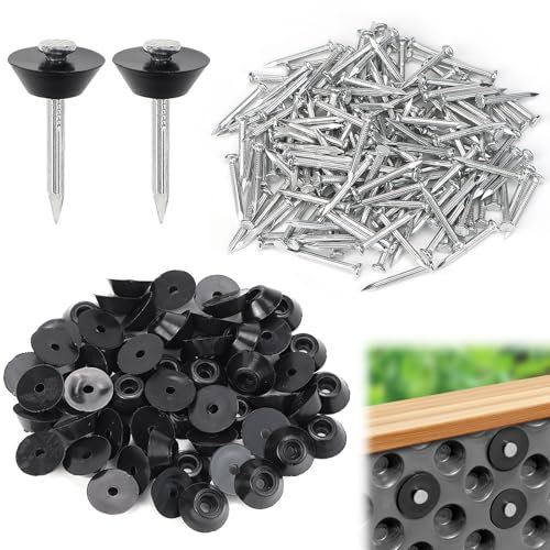 Pellicola nodulari per chiodi, 60 pezzi, M3 x 30 mm, chiodi di tenuta ermetici con dischi di tenuta per aiuole rialzate, profilo di finitura