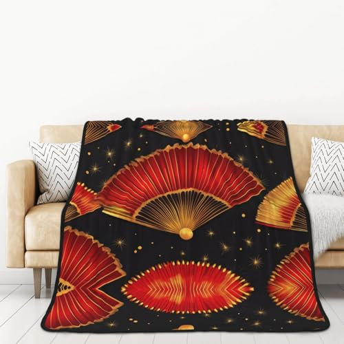 Ultraweiche doppelseitige Flanelldecke, 152,4 x 203,2 cm, multifunktionale Decke für Heimdekoration, geeignet für Winter und Herbst, Queensize-Bett, Ventilator