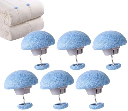 Duvet Cover Pins, Quilt Cover Befestigungshalter - 6X Compact -Trösterclips -Halter | Tragbare Nicht-Rutschblech-Fixierungsklemme für Dicke Stoffe, Quilts, Sitzkissen, Sofa-Abdeckungen