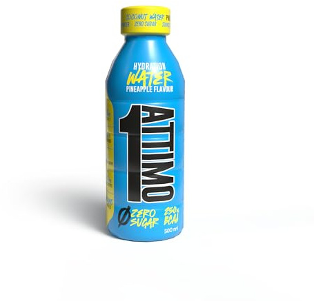 1 Attimo in Forma Bevanda Idratante Acqua di Cocco 500ml | Energy Drink con Elettroliti, Proteine, BCAA, Vitamine e Minerali | Alta Energia e Recupero Muscolare (6-Bottiglie, Ananas)