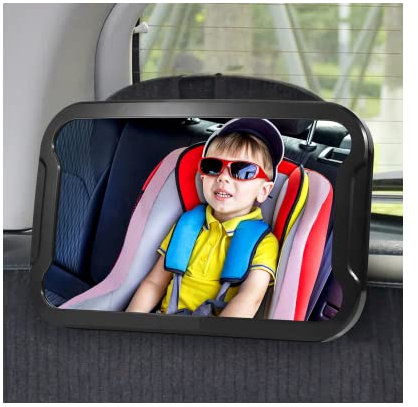 Vinabo Miroir Voiture Bébé Retroviseur Bebe avec 360° Rotation Réglables Incassable,Rétroviseur Grande Vision pour Siège Arrière Essentiel Jeunes Parents