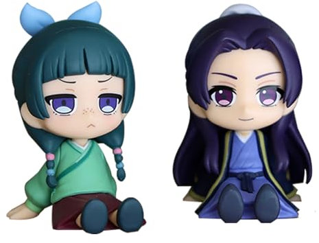 Gooyeh Jinshi Figur Maomao Figur Statue 6cm Mini Anime Action Figure Sitting Pose PVC Model Bookshelf Decoration Collectibles Gift 2PCS