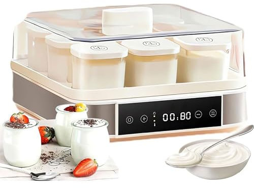 HGSTM Electric Yogurt Maker, With 9 Jars Glass Jars,Ultimate Probiotic Yogurt Maker With Adjustable Temperature & Time Control, For Homemade Yoghurt, Vegan Or Flavored Yogurt, Low Noise